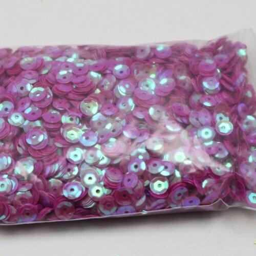 5000 Hot Pink AB 6mm CUP round loose sequins Paillettes sewing Wedding craft