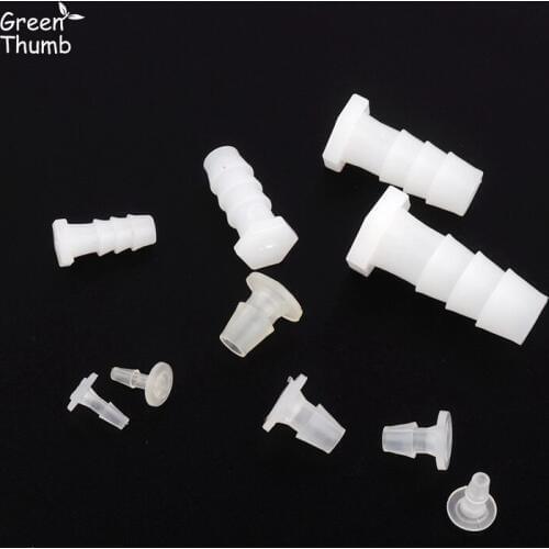 60pcs Outer Diameter 2.4-12mm Plastic Hose End Connector Air Pump Fish Tank Hose PE Garden Irrigation White Hose Fitting