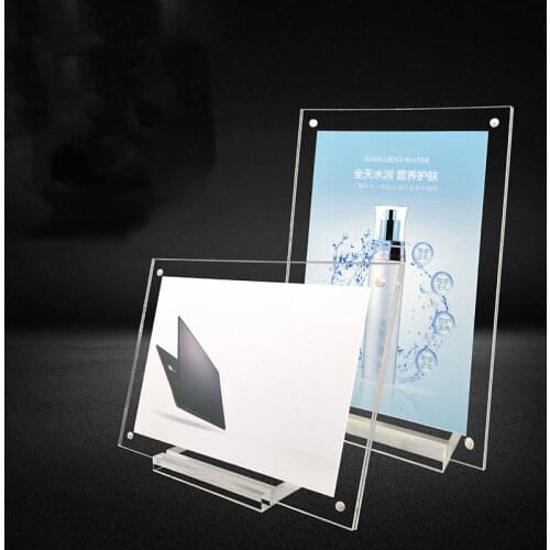 Acrylic Table Card Sign Photo Frame Plexiglass Table Card Display Stand Retail Price Tag Holder Picture Frames Home Decor