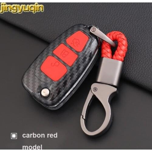 Jingyuqin 5ps Remote Car Key Carbon Fiber Case For Ford Ranger C Max S-Max Focus Galaxy Mondeo Transit Fiesta Escape Ecosport 3B