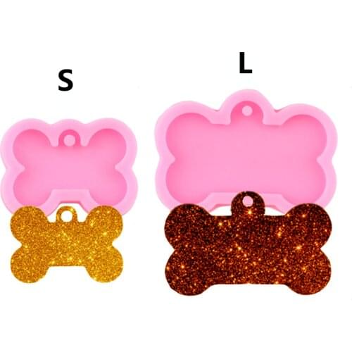Shiny Dog Bone Shape Silicone Mold for Key Chain Pendant Moulds Suitable for Clay DIY Jewelry Making Epoxy Resin Mold