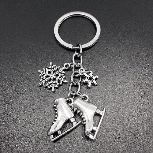 Winter Sports Skating Key Chain Roller Skates Skate Shoes Roller Skates Ice Skate Shoes Snowflake Key Chain