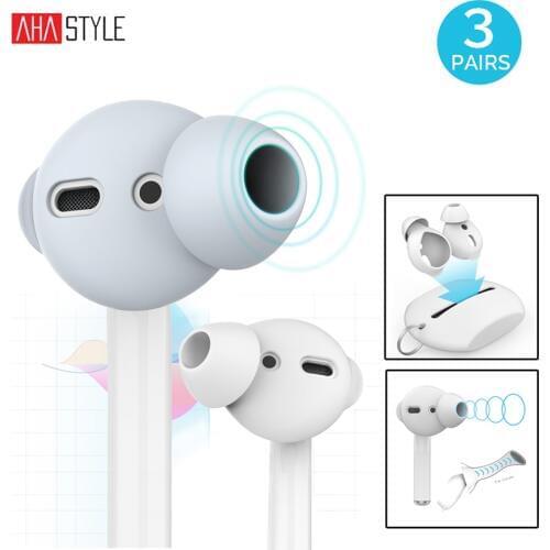 3 Pairs for AirPods 2 Earbuds Cover Case Anti-slip In-ear Eartips Caps + Earhook Storage Pouch for Apple Airpods 2 Accessories