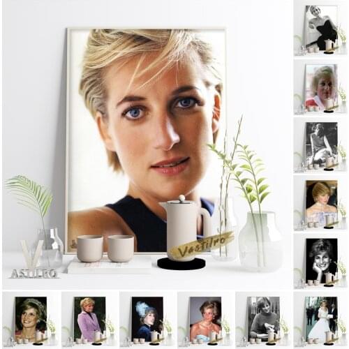 Diana Princess Of Wales Vintage Art Prints Poster Elegant Female Portrait Canvas Painting Living Roomm Home Decor Wall Picture