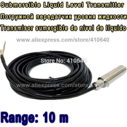 10 Meter Range Submersible Input Type Liquid Level Transmitter 11 m Cable Liquid Level Transducer For Diesel Other Range is ok