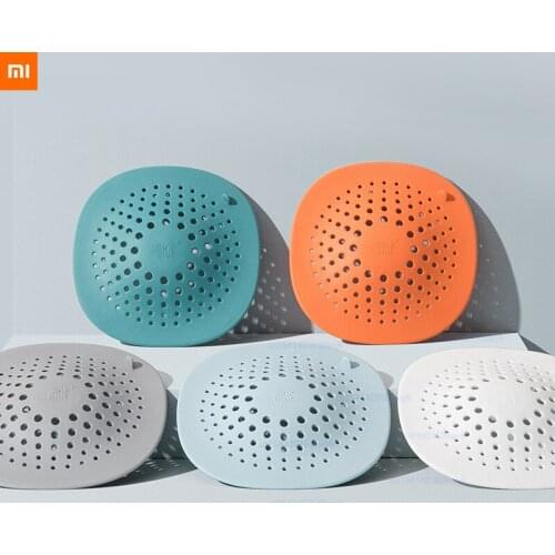 New xiaomi Sink filter mesh bathroom hair-proof toilet floor drain cover household kitchen sewer sink artifact filter 5 colors