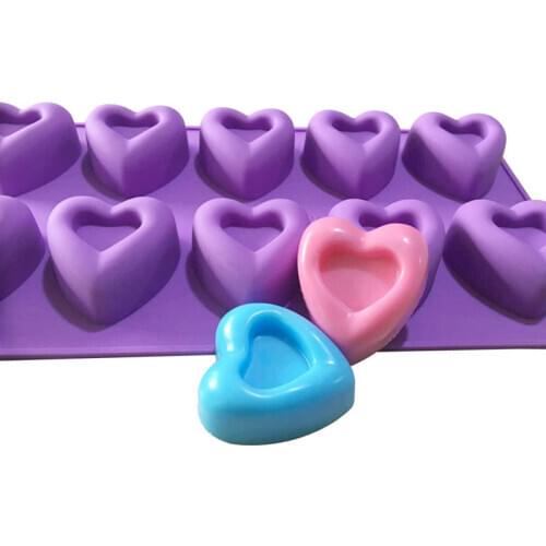 10 Cavity Heart Soap Mold Cake Mold For Chocolate Desserts Pudding Baking Cake Decorating Molds Silicone Mold for Soap Making