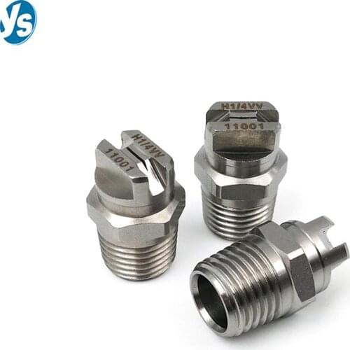 High Quality 304 Stainless Steel HVV Flat Fan Pattern Spray Nozzle, 15-110 Degrees Spray Angle Vee Jet Nozzle 1/4 Inch Thread