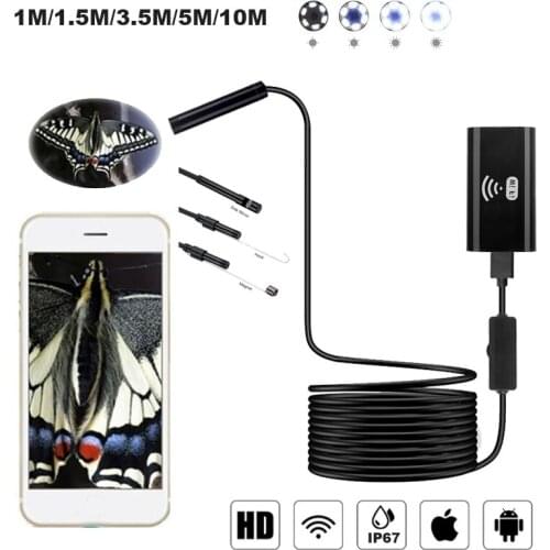 Wireless WIFI Endoscope Camera 1/5/10M Waterproof Mini Inspection Cameras 8mm Endoscope Borescope For Iphone Android PC IOS APP