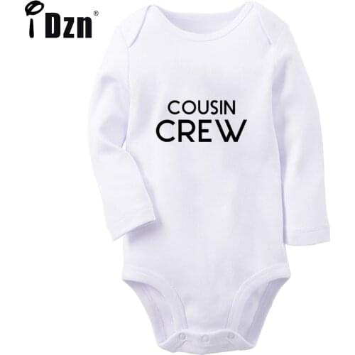 IDzn NEW Cousin Crew Fun Printed Baby Boys Rompers Cute Baby Girls Bodysuit Newborn Cotton Jumpsuit Long Sleeves Clothes