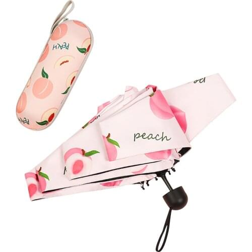 Ultra Lights and Small Mini Umbrella with Cute Capsule Case 5 Folding Compact Pocket Rain Umbrella for Women Men Sun Rain Gear