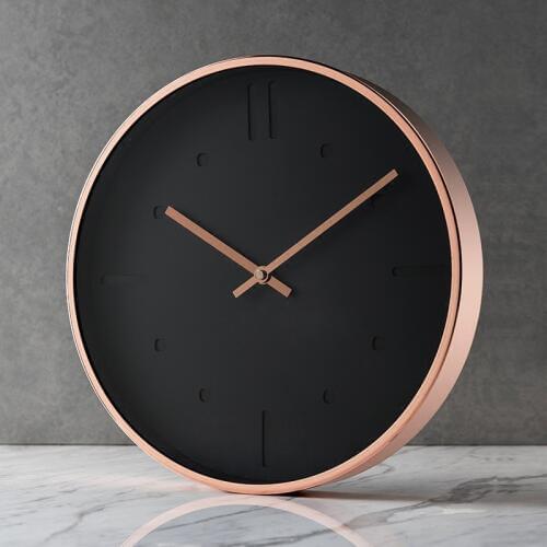 Metal Luxury Wall Clock Rose Gold Living Room Modern Creative Wall Clock Minimalist Silent Quartz Horloge Home Decor AA50WC
