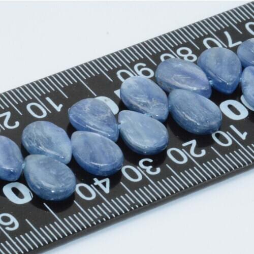 Natural Kyanite Without Treatment Flat Water Drop Beads 8x12mm - 30 Beads / Lot