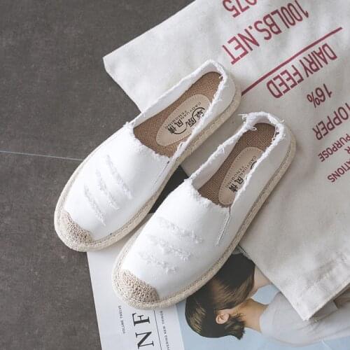 New Womens Shoes Korean Style Summer Comfortable All-Match Casual Shoes Flat-Bottomed Lazy Fashion Canvas Shoes