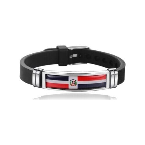 New Dominica Flag Bangles Sporty Style Stainless Steel Silicone Dominica Country Flag Bracelets Jewellery