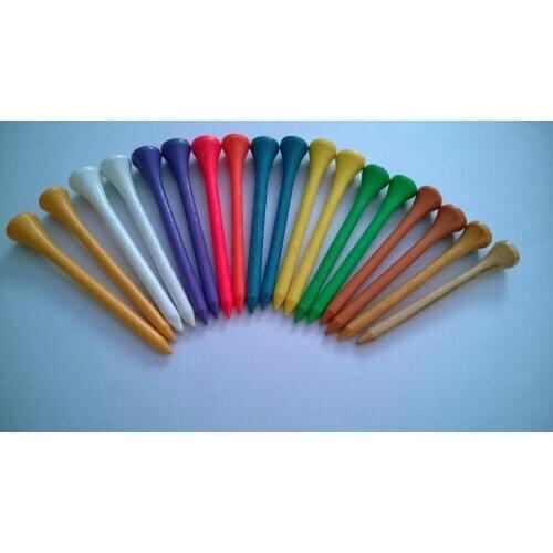 New 50 Pcs Custom Logo Wooden Material Golf Tee 70mm Unbreakable Strong Professional Golf Accessories High quality