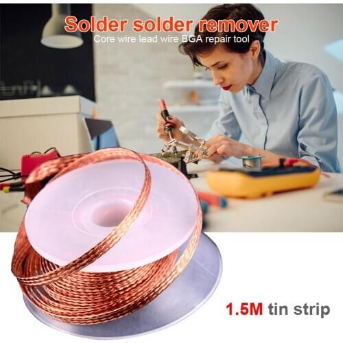 1.5m Desoldering Braid Welding Solder Remover Wire Lead Cord BGA Repair Tool Accurate Design Ensures Tin Absorption Capacity