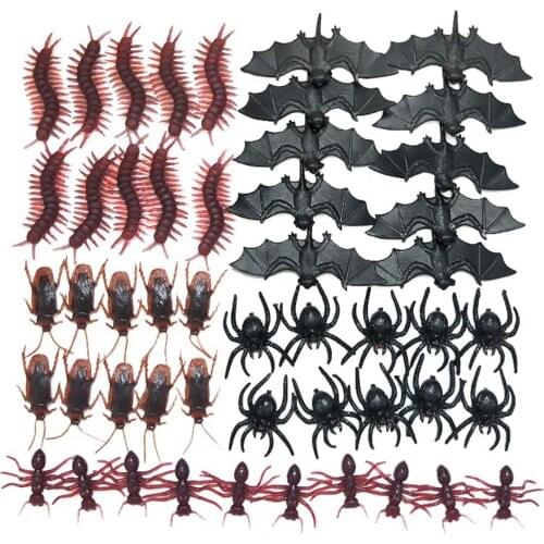 Centipedes Plastic Insects Ants Tricky Gadgets Cockroachs Simulation Toys Mixed Style Black Halloween Brown Party Supply Bats