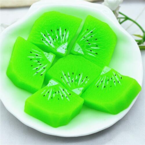 5PCS 12X18mm Resin 3D Fake Kiwi Fruit Platter Miniatures|Resin Dollhouse Miniatures|3D Flatback Fruit Salad Cabochons