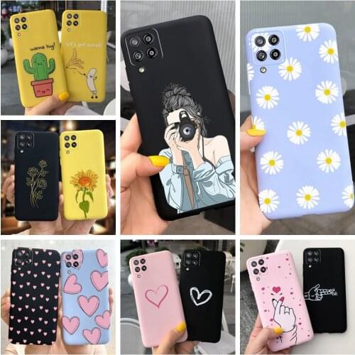 Shockproof Bumper For Samsung Galaxy A22 A 22 Case 2021 Candy Daisy Cactus Love Heart Painting Phone Cover For Galaxy A22 Fundas