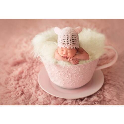 Newborn photography props cute iron basket teacup accessories infant studio shooting photo prop shower gift