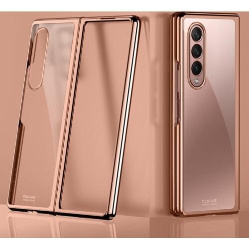 Luxury Plating Phone Cover Case for Samsung Galaxy Z Fold3 Fold2 Fold 3 2 Z Flip3 Flip 3 Shockproof Protective Coque