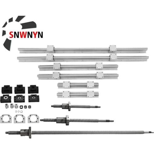 SBR20-300/600/1000mm Linear Guide Rails+SBR20UU+SFU1605-350/650/1050mm Ballscrew+BK/BF12+ 3PCS Coupling+3PCS DSG16H Nut Housing