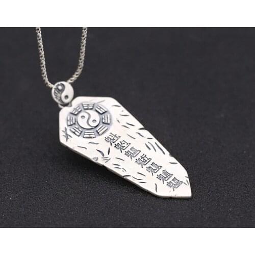 990 STERLING SILVER eight-diagram-shaped appetizer mens punk hiphop Jewelry Pendant charm A5123