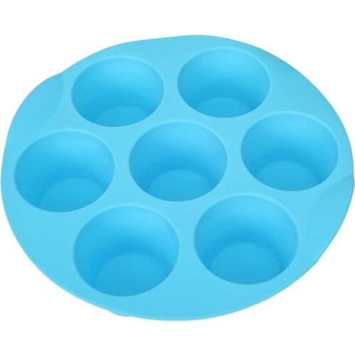 Silicone Mold 7-Cavities Round Jelly Fondant Decorating Mould Muffin Pan Chocolate Pastry Bakeware Mold Kitchen Baking Cake Tool