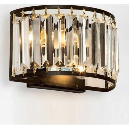 Modern Crystal Wall Sconces Up Down Wall Lamp Vintage Loft Style Wall Lights Fixtures for Home Bedside Bedroom Stairs Lighting