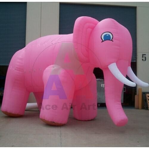 Imagining Reality Inflatable Standing Inflatable Pink Elephant Balloon With Customized LOGO and Air Blower for Advertisements