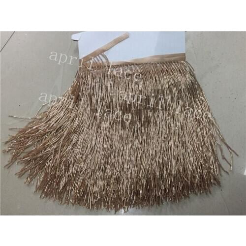 Ybb004# 5 yards/bag 19-20 cm width tube beads ribbon fringe tassel for wedding dress /garment/sawing
