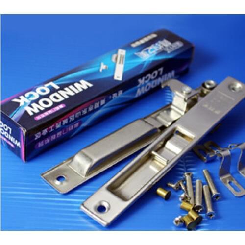 2pcs Sliding Door Aluminum Alloy Window Locks Anti-Theft Safety Wood Gate Floor Lock For Window Hardware182*26mm