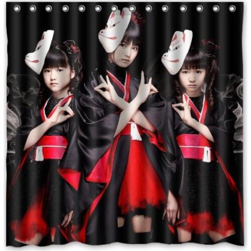 BABYMETAL Printed Polyester Shower Curtain Waterproof Home Bathroom Curtains With 12 Hooks 180x180CM