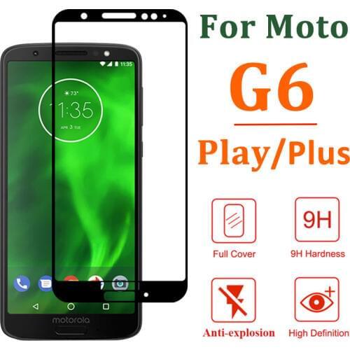 Protective glass on for Moto Motorola G6 Play Plus tempered glas screen protector G 6play 6plus full cover protection film 2.5D