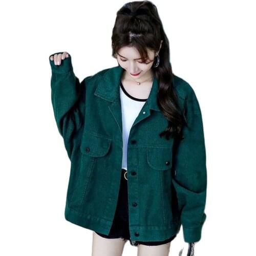 2021 New Spring Denim Jacket Basic Fashion Ladies Denim Jackets Single Breasted Casual Jeans Jacket Autumn Coat Outerwear W799