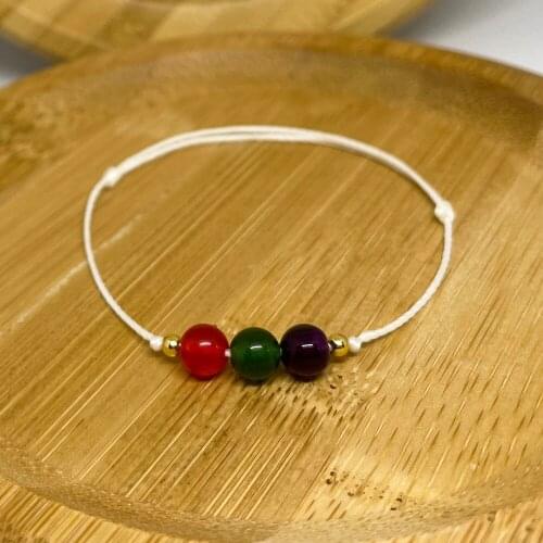 Handmade Women Bracelets Fashion 6mm Carnelian Natural Stones Gold Beads Adjustable Thread Bracelet Gift Jewelry for Girlfriend