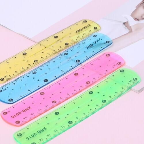 2021 New 1PC Soft 15cm Ruler Multicolour Flexible Creative Stationery Rule School Supply