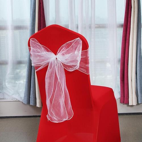 100pcs wedding party chair decoration wedding chair sashes new organza chair sashes bow cover banquet