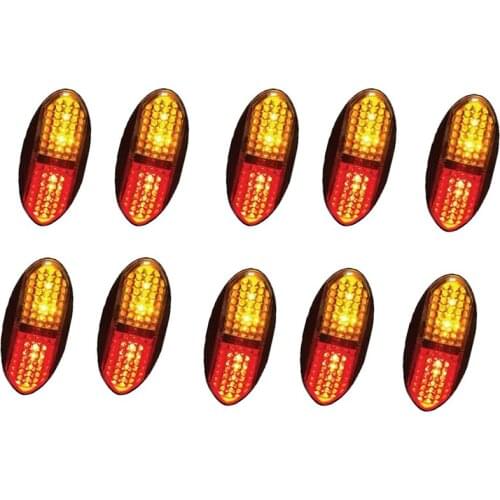 10 X 2 LED Amber + Red Side Marker Indicators Lights Trailer Truck Lamp 12V 24V