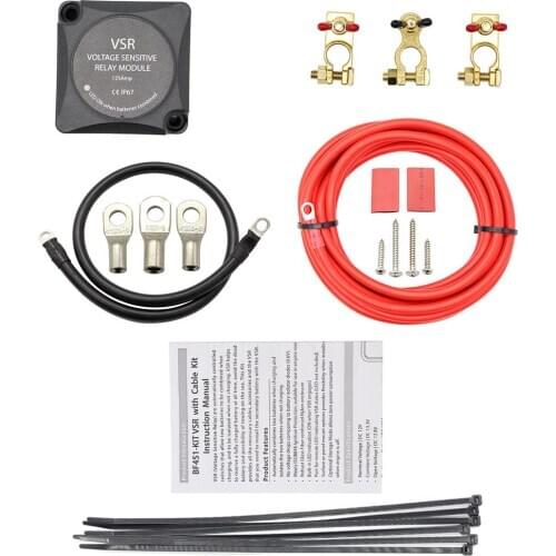 12V 140Amp Dual Battery Isolator (VSR) Voltage Sensitive Relay & Wire Wiring Kit