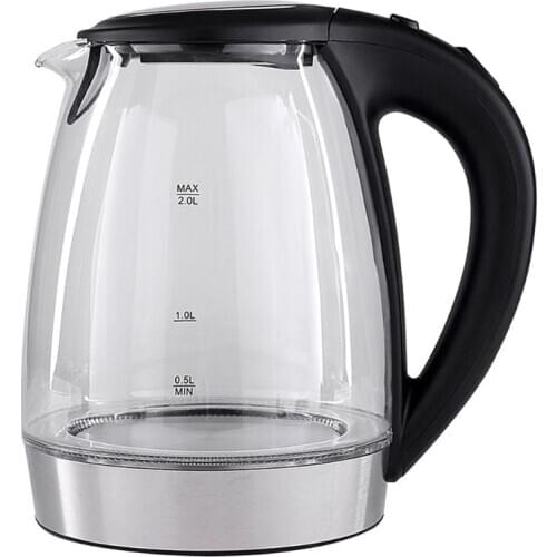 2L Electric Glass Kettle 2000W Fast Boiling Tea Coffee Pot with Blue LED Light M2EE