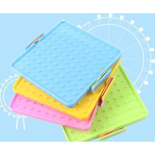 4Pcs 16x16cm Double-Sided Array Nail Geoboards Children Educational Toy Gift For Kids Primary Math Education With Rubber Bands