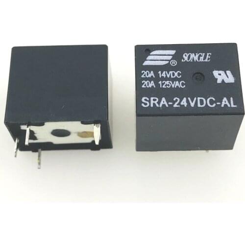 50PCS power Relays SRA-24VDC-AL 24V 20A T74 4PIN Relay new and original