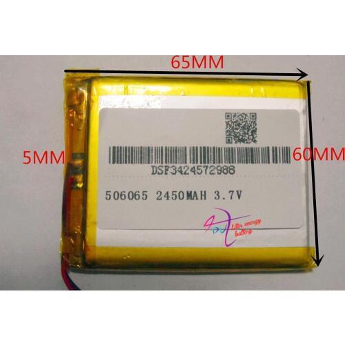 Tablet battery 3.7 V lithium polymer battery 506065 't a MP5 GPS mobile power tablet 2450 mah