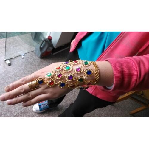 Wholesale nice Rhinestones Belly Dance Accessories with Rings on 1pair=2pcs/lot factory price