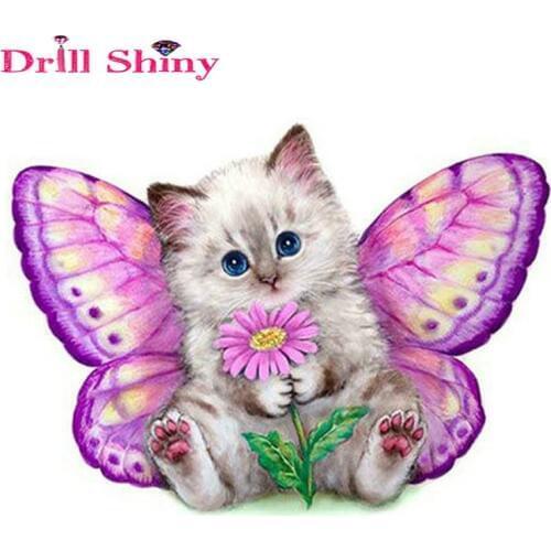 Diy 5d Diamond Painting butterfly cat Diamond cross stitch beaded embroidery painting rhinestones mosaic kit foamiran