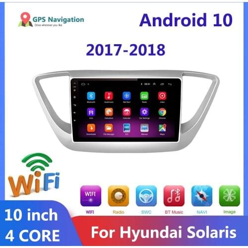 RAM2G 2Din Android 10 Car Radio Multimedia Video Player GPS Navigation For Hyundai Solaris 2 Verna 2017 2018 2 Din DVD