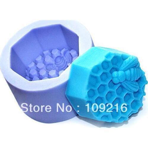 Free shipping!!!1pcs The Bee Honeycomb (R0997) Silicone Handmade Soap Mold Crafts DIY Mold