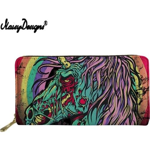 NOISYDESIGNS Unicorn Leather Money Wallets Female Fashion Coin Purse Women Purses Long Clutch Wallets Money Bag Dropshipping